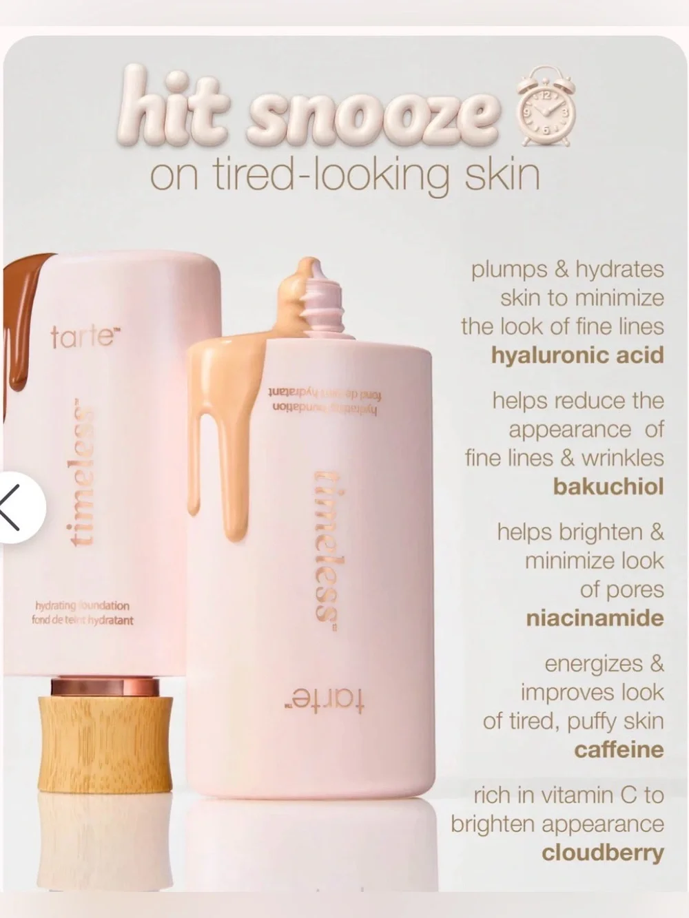 Tarte Cosmetics - Timeless Hydrating Foundation - Shade 27B, Light-Medium Beige
